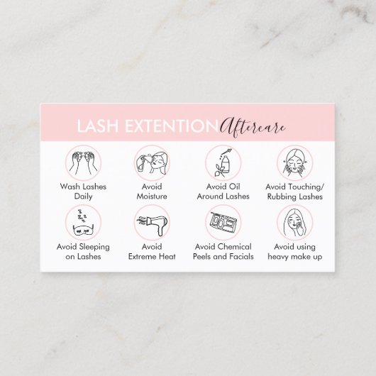 Eyelash Extension Products Natercare Instruction Visitekaartje (Achterkant)