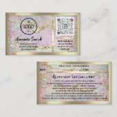 Eyelash Extension QRCode Logo Holografen Gliitter Visitekaartje (Voorkant / Achterkant)