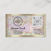 Eyelash Extension QRCode Logo Holografen Gliitter Visitekaartje (Voorkant)