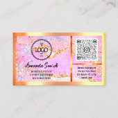 Eyelash Extension QRCode Logo Holografen Glitter Visitekaartje (Voorkant)