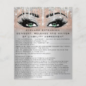EYELASH EXTENSION RELEASE WAIVER Green Eye Flyer (Voorkant)