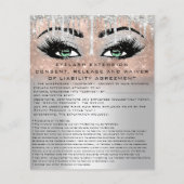 EYELASH EXTENSION RELEASE WAIVER Green Eyes Flyer (Voorkant)