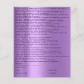 EYELASH EXTENSION RELEASE WAIVER Green Eyes Paars Flyer (Achterkant)