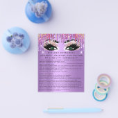 EYELASH EXTENSION RELEASE WAIVER Green Eyes Paars Flyer (Enkel)