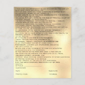 EYELASH EXTENSION RELEASE WAIVER Green Gold Flyer (Achterkant)