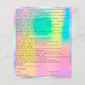 EYELASH EXTENSION RELEASE WAIVER Holograaf Logo Flyer (Achterkant)