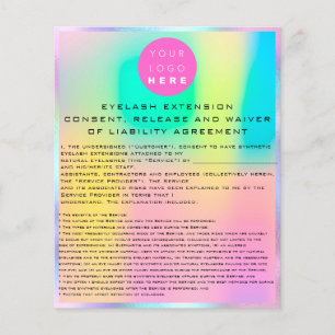 EYELASH EXTENSION RELEASE WAIVER Holograaf Logo Flyer