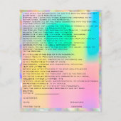 EYELASH EXTENSION RELEASE WAIVER Holografen Bokeh Flyer (Achterkant)