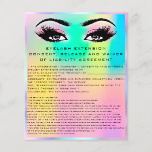 EYELASH EXTENSION RELEASE WAIVER Holografen Flyer