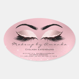 Eyelash Extension Round Makeup Artist Beauty Roos Ovale Sticker