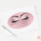Eyelash Extension Round Makeup Artist Beauty Roos Ovale Sticker (Envelop)