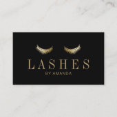 Eyelash Extension Salon Modern Black Gold Visitekaartje (Voorkant)