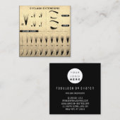 Eyelash Extension Studio Shop Gold Black Modern Vierkante Visitekaartje (Voorkant / Achterkant)