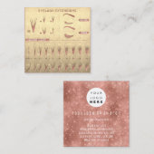 Eyelash Extension Studio Shop Roos Gold Vierkante Visitekaartje (Voorkant / Achterkant)