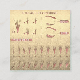 Eyelash Extension Studio Shop Roos Gold Vierkante Visitekaartje