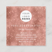 Eyelash Extension Studio Shop Roos Gold Vierkante Visitekaartje (Achterkant)