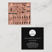 Eyelash Extension Studio Shop Roos Modern Vierkante Visitekaartje (Voorkant / Achterkant)