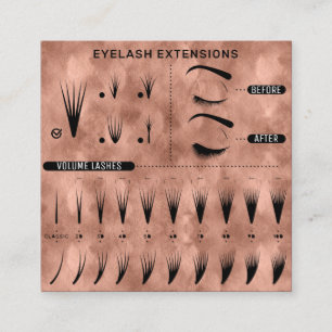 Eyelash Extension Studio Shop Roos Moderne Vierkante Visitekaartje