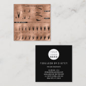 Eyelash Extension Studio Shop Roos Skinny Vierkante Visitekaartje (Voorkant / Achterkant)