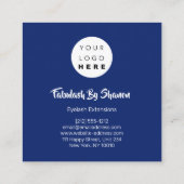Eyelash Extension Studio Winkelblauw Navy Catalog Vierkante Visitekaartje (Achterkant)