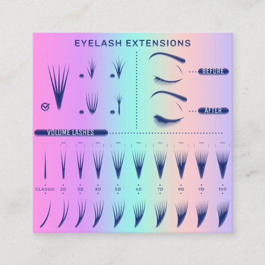 Eyelash Extension Studio Winkelroze catalogus Ombr Vierkante Visitekaartje (Voorkant)