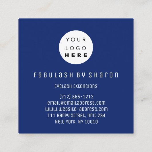 Eyelash Extension Studio Winkelroze catalogus Ombr Vierkante Visitekaartje (Achterkant)