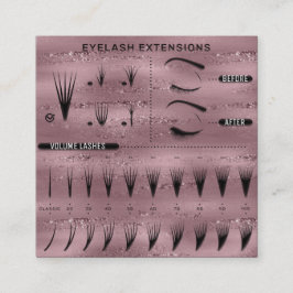Eyelash Extension Studio Winkelroze catalogus Vierkante Visitekaartje