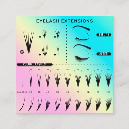 Eyelash Extension Studio Winkelroze catalogus Vierkante Visitekaartje (Voorkant)