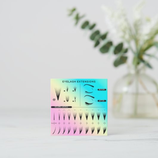 Eyelash Extension Studio Winkelroze catalogus Vierkante Visitekaartje (Staand voorkant)