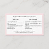 Eyelash Extensions Aftercare Care Visitekaartje (Achterkant)