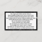 Eyelash Extensions Aftercare Visitekaartje (Achterkant)
