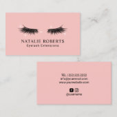 Eyelash Extensions Beauty Salon Elegant Blush Roze Visitekaartje (Voorkant / Achterkant)