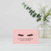 Eyelash Extensions Beauty Salon Elegant Blush Roze Visitekaartje (Staand voorkant)