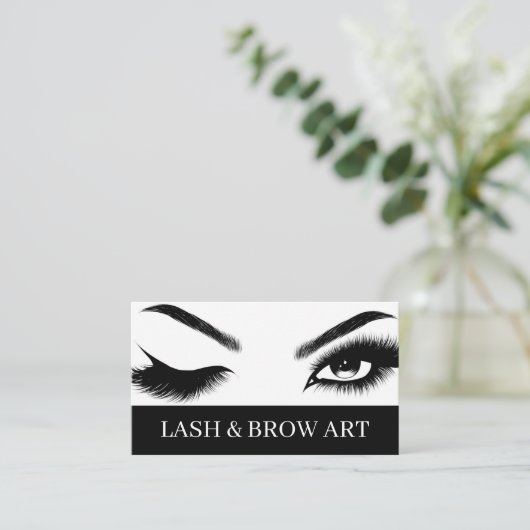 Eyelash Extensions Beauty Salon Spa Business Car Visitekaartje (Staand voorkant)