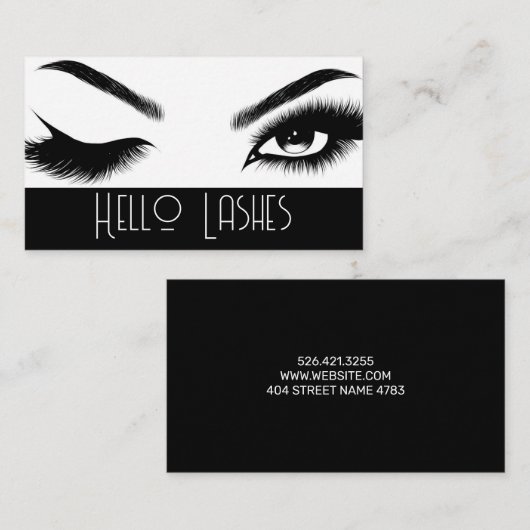 Eyelash Extensions Beauty Salon Spa Business Car Visitekaartje (Voorkant / Achterkant)