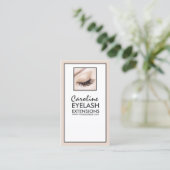 Eyelash Extensions Black Border Box Trendy Card Visitekaartje (Staand voorkant)