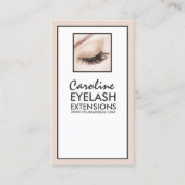 Eyelash Extensions Black Border Box Trendy Card Visitekaartje (Voorkant)
