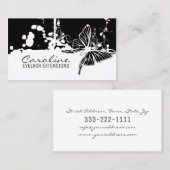 Eyelash Extensions Black Butterfly Trendy Card Visitekaartje (Voorkant / Achterkant)