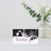 Eyelash Extensions Black Butterfly Trendy Card Visitekaartje (Staand voorkant)