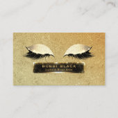 Eyelash Extensions Black Gold Glam Makeup Visitekaartje (Voorkant)