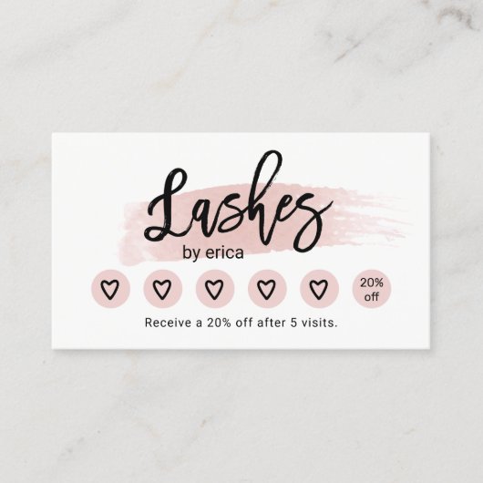 Eyelash Extensions Blush Pink Lash Salon Loyalty (Voorkant)