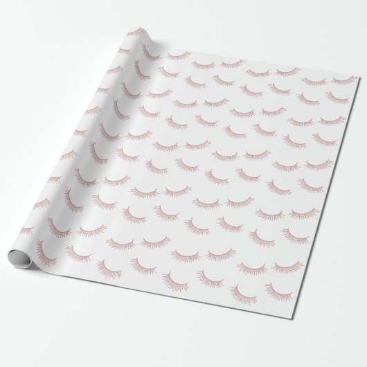 Eyelash Extensions Cute Pink Lashes Makeup Lover Cadeaupapier (Uitgerold)