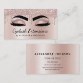 Eyelash Extensions Driving Glitter Roos Gold Visitekaartje (Voorkant / Achterkant)