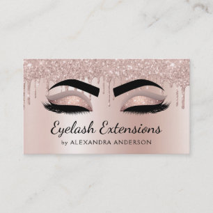 Eyelash Extensions Driving Glitter Roos Gold Visitekaartje