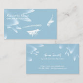 Eyelash Extensions Elegant Floral Light Blue Visitekaartje (Voorkant / Achterkant)