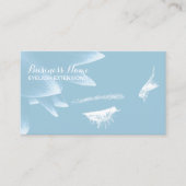 Eyelash Extensions Elegant Floral Light Blue Visitekaartje (Voorkant)