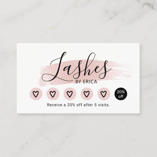 Eyelash Extensions Elegant Roze Lash Salon Loyalty (Voorkant)