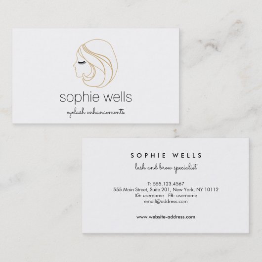 EyeLash Extensions en Valse Wimpers Wit Visitekaartje (Voorkant / Achterkant)