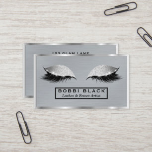 Eyelash Extensions Glitter Makeup Modern Metal Visitekaartje