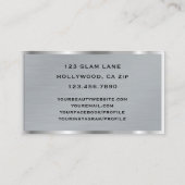 Eyelash Extensions Glitter Makeup Modern Metal Visitekaartje (Achterkant)